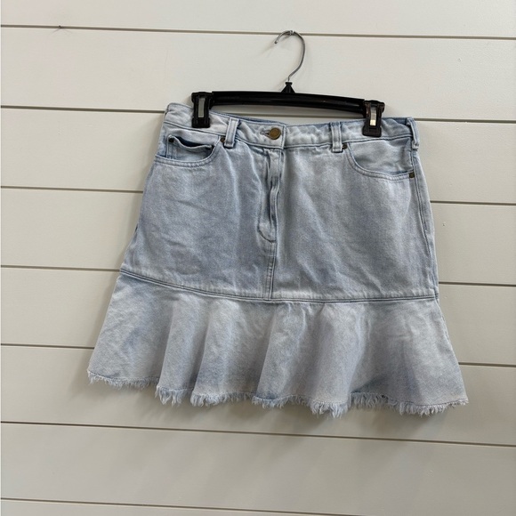 Michael Kors Light Blue Denim Skater Skirt - Picture 1 of 6